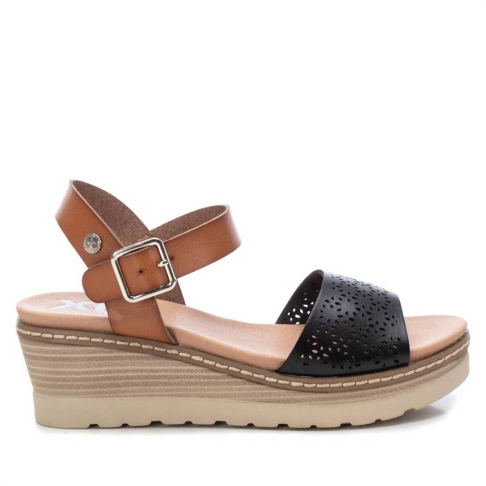 NEW XTI women's wedge sandals in black